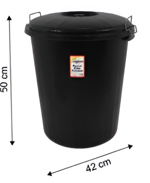 50L Black Bin with Lid and Lock Secure Waste Management Solution (12) 241 Origin Manufacturing