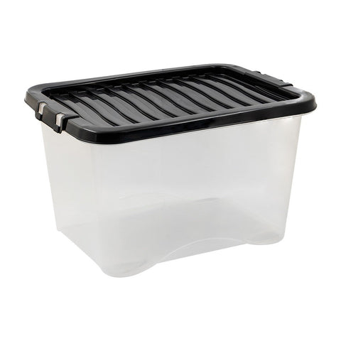 28 Litre Plastic Storage Box Rectangle with Lids and Handles Office Home Kitchen Food Container Multi-Purpose (12) ORI005 Origin manufacturing