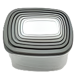 7-in-1 Container set Rectangle Grey Office Home Kitchen Food Container Multi-Purpose OM263