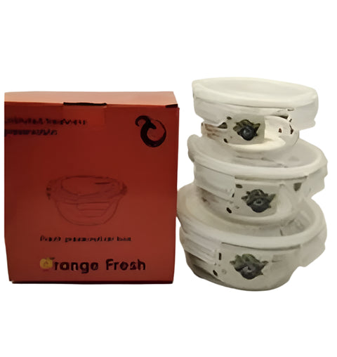 3 Piece Round Glass Container Set: Airtight Food Storage with Lids OM387