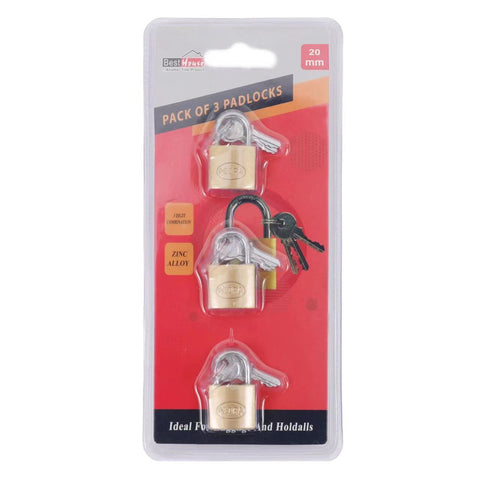 3-Pack 20mm Padlock Set: Enhanced Security for Multiple Items (240) BB1201 Origin manufacturing