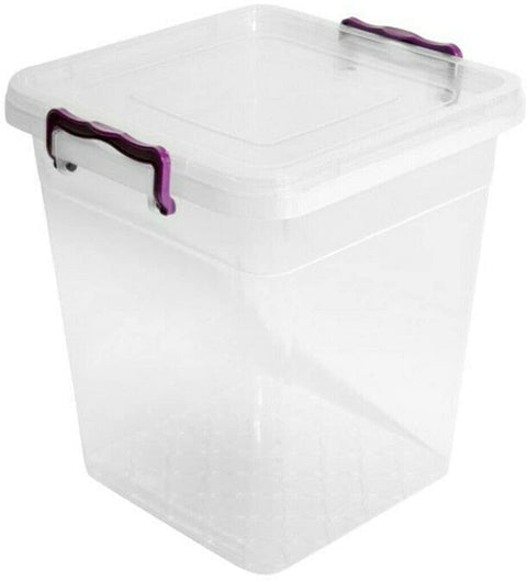 5 Litre Deep Plastic Storage Box with Locking-Clip Lids and Handles Office Home Kitchen Food Container Multi-Purpose (24) ASD151 Origin Manufacturing