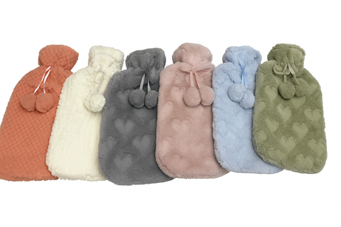 2L Hot Water Bottle with Fleece Ball Cover: Cozy Warmth for Cold Nights OM257