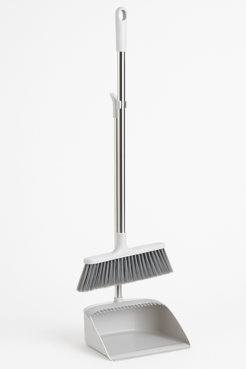Medium Dustpan and Brush Set: Handy Cleaning Tool for Quick Sweeps OM278