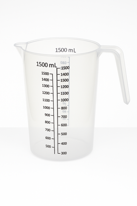 1500ml Measuring Jug: Large Plastic Measuring Cup with Spout and Markings OM291