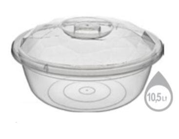 10.5 Litres (Size 3) Transparent Plastic Basin with lid: Large and Durable Utility Basin (12) QS035 Origin Manufacturing