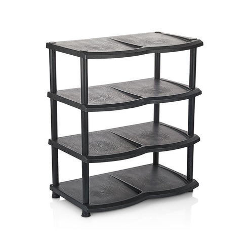 4 Shelf Black Shoe Rack: Stylish and Space-Saving Footwear Organization (9) 004 Origin manufacturing