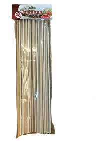 Wooden Skewers 30cm x 4mm - Pack of 100: Essential for Grilling and Cooking OM252