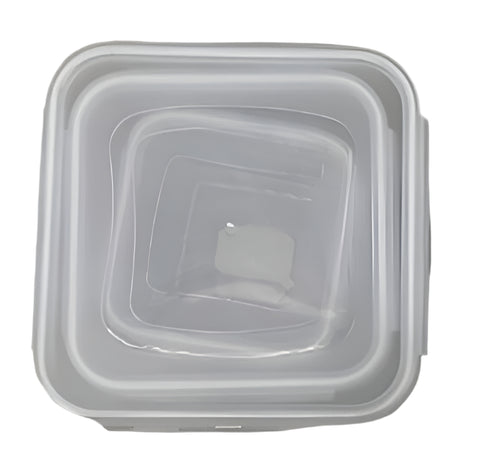 3-in-1 Square Plastic Container: Space-Saving Food Storage Set with Lids OM289