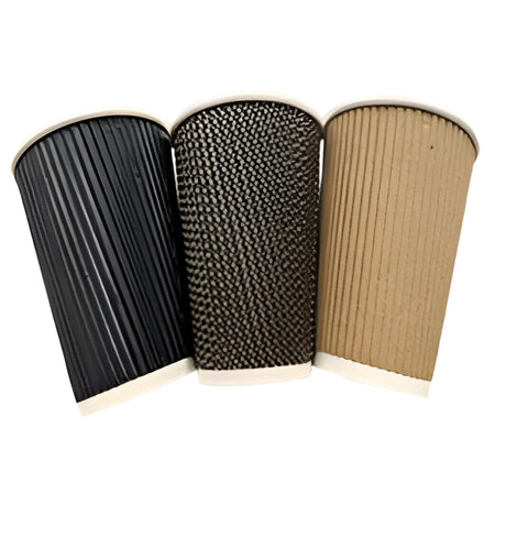 8oz 25 Pack Double Wall Kraft Coffee Cups: Premium Insulated Disposable Cups OM305