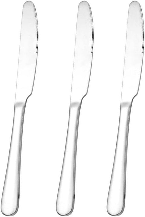 Steel Dinner Knives - Pack of 3: Essential Cutlery Set for Every Meal (48) BB467 Origin manufacturing