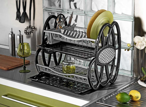 Double Dish Rack Drainer Kitchen Plate Cutlery Cup PLATE GLASS Holder Trays (8) ASD097 Origin Manufacturing